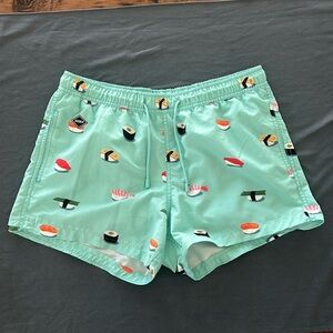 Nikben swim trunks. Sushi print. Size M. Awesome Swedish lifestyle brand.